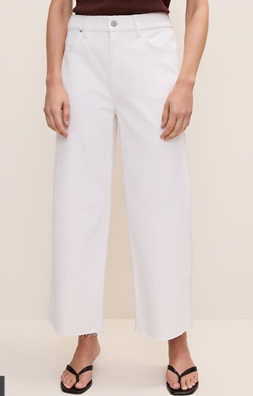 Ann Taylor The Wide Leg Jeans Size 6P White Cropped High Rise Style 529618 NEW